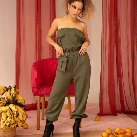 Enterizo Straple Verde Militar Talla Unica