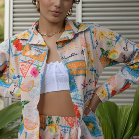 Set Short y Camisa Color Estampado Talla Unica